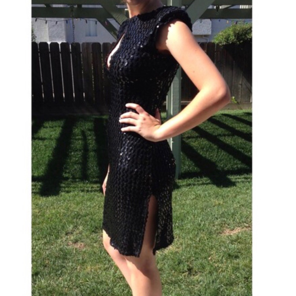 Black Sequined Black Dress